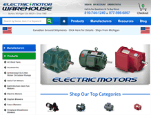 Tablet Screenshot of electricmotorwarehouse.com